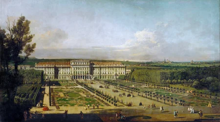 A schönbrunni kastély a kertek felől nézve, 1758 és 1761 között