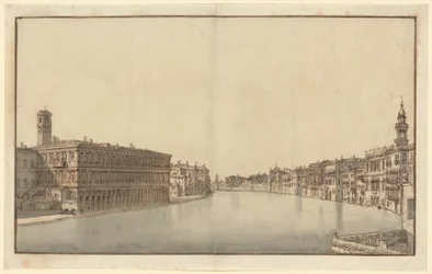 A Canal Grande, balra a Fabbriche Nuove, jobbra a Santi Apostoli harangtornya