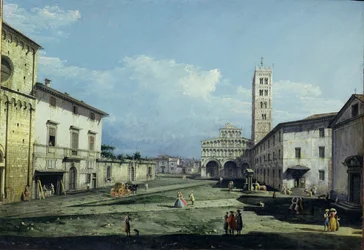A Piazza San Martino és a Dóm, Lucca, 1747 körül (olaj, vászon)