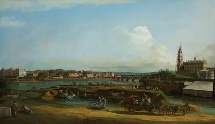 Drezda kilátása a Hofkirchével jobbra, 1748