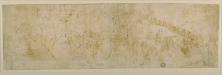 Salamon és Sába királynője (recto); Sába királynőjének vázlata (verso)