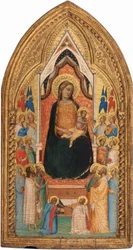 Madonna és gyermeke szentekkel és angyalokkal, c. 1345.