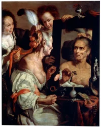 Öreg kacér nő, vanitas, 1630 után