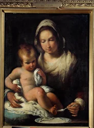 A Szűznél van a kanál. Bernardo Strozzi (1581-1644) festménye
