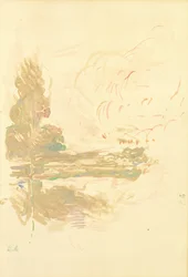 Tükörképek a Szajnában, 1890 (akvarell, papír)