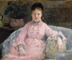 A rózsaszín ruha, 1870 körül (olaj, vászon)