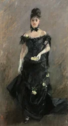 Nő feketében vagy a színház előtt, 1875