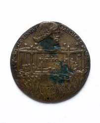 A Pazzi-összeesküvést ábrázoló érem. Lorenzo de