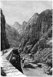 A Shabet el Akra karaván útvonalán készült kilátás, Algéria, c1890