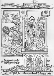 A Szegények Biblia 28. oldalának töredéke, 1849.