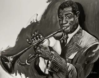 Louis Armstrong, 2021 körül (akril, vászon)