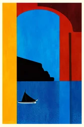 Mediterrán kék vitorlás