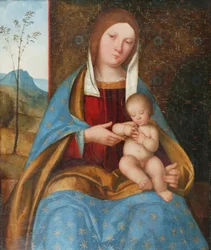 Madonna és gyermek (olaj a panelen)