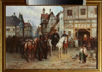 Gebhard Leberecht von Blucher tábornok (1742-1819) a kozákokkal Bautzenben (Németország)