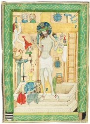 Krisztus mint a bánat embere, Csehország, 1420 körül (pergamen)