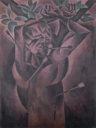 Szent Sebestyén, szerző: Bohumil Kubista (1884-1918), olaj, vászon, 98x75 cm