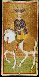 Kelyhek lovagja. Tarotkártya, 1441-1444.
