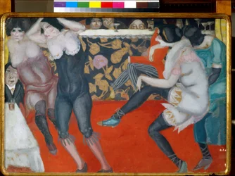 A kabaréban - Borisz Dmitrijevics Grigorjev (1886-1939) festménye olaj, vászon (61x80 cm)