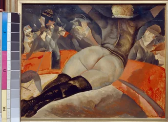 Au cirque - Peinture de Boris Dmitryevich Grigoriev (1886-1939), huile sur toile (50x62 cm), vers 1908 - (A cirkuszban, Borisz Dmitrijevics Grigorjev olaj, vászon, kb 1908) - Állami F Shalyapin Múzeum, Moszkva