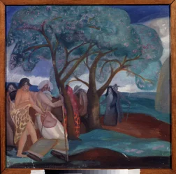 A mágusok imádása. Borisz Dmitrijevics Grigorjev (1886-1939) munkája, tempera kartonon