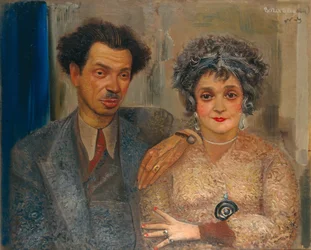 Nikiolai Remizov művész portréja 1887-1975 feleségével, 1926-1933 között