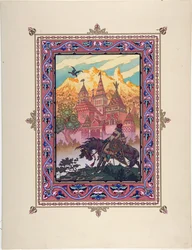 Illusztráció a Marya Morevna (Maria des mers) meséhez, Zvorykin, Borisz Vasziljevics (1872-1935 után), c. 1925 - Színes litográfia, 27,3x20,5 - Magángyűjtemény