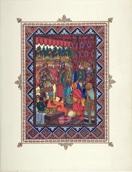 Illusztráció a Marya Morevna (Maria des mers) meséhez, Zvorykin, Borisz Vasziljevics (1872-1935 után), c. 1925 - Színes litográfia, 27,3x20,5 - Magángyűjtemény
