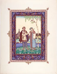 Snegourotchka (ou Snegourka, la Fille de neige) - Illusztráció a Snegurochka par Zvorykin meséhez, Borisz Vasziljevics (1872-1935 után), c. 1925 - Színes litográfia, 27,3x20,5 - Magángyűjtemény