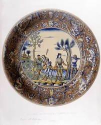 Daphne Laurier-vé változott, hogy elkerülje Apollo üldözését – a „XV., XVI. és XVIII. századi olasz fajanszok gyűjteményében”, amelyet C. Delange és C. Borneman tervezett, szerk. Delange, Párizs