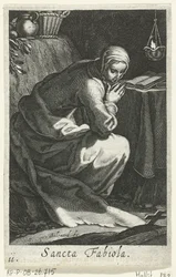 Római Szent Fabiola remetenőként Sancta Fabiola (cím a tárgyon) Remetenők (sorozat címe) Sacra Eremus Ascetriarum (sorozat címe)