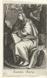 Líbiai Szent Sára Sancta Sara (cím a tárgyon) Remetenők (sorozat címe) Sacra Eremus Ascetriarum (sorozat címe)