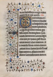 Órakönyv Párizs használata: Díszített iniciálé, c. 1420.