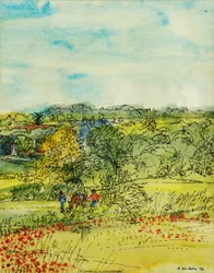 Fiúk lóval, 1986 (toll és tinta wc-vel papíron)