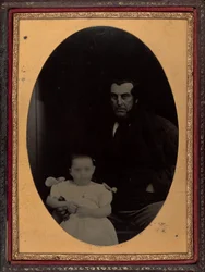 Apa és lánya portréja,1860-as évek (fotó)