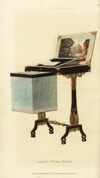 Elegáns női munkaasztal, Regency korszak
