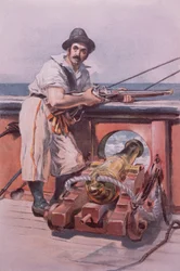 1650-es angol tengerész (színes litho)