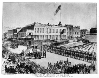 Hetherington és Brace kivégzése, Fort Vigilance, Sacramento, California, 1856 1937.