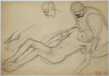 Válás és elmúlás (vázlat), 1920 körül (ceruza, papír)