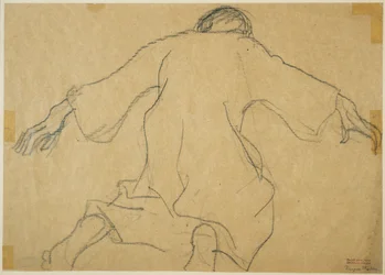 Válás és elmúlás, 1920 körül (szén, papír)