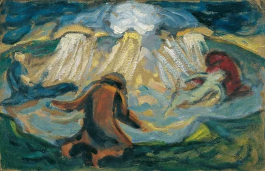 Válás és elmúlás, 1920 körül (olaj, karton)