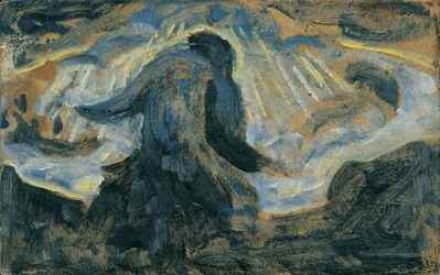 Válás és elmúlás, 1920 körül (olaj, karton)