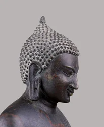 Buddha feje, klasszikus pogány stílusú (11-c14) (fém)
