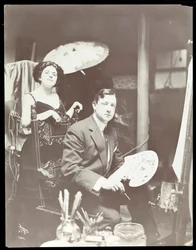 Harrison Fisher és modell, 1908-9 (ezüst zselatin nyomat)