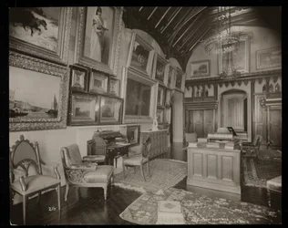 A Helen Gould birtok művészeti galériája (késői Jay Gould rezidencia) Tarrytownban, New Yorkban, 1893-94 (ezüst zselatin nyomat)