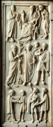 Epizód Tarzuszi Szent Pál életéből. Elefántcsont diptichon. 5. század. Firenze, Museo Nazionale del Bargello