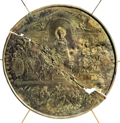 I. Theodosius (346-395) missoriuma, nagy ezüsttál, Kr. u. 4. század