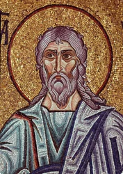 Jeremiás próféta (Kr. e. 6. század). Bizánci mester alkotása, mozaik, a velencei Szent Márk-bazilika díszítésének részlete (Olaszország)