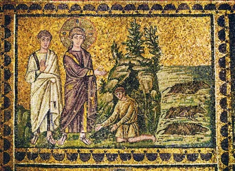 A gadarénus disznó vagy a démonok "légiójának" kiűzése, 6. század (mozaik)