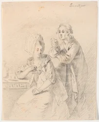 Frederik Carl Trant (1738-98) főiskolai helyettes és felesége, Cornelia (született Schumacher) portrétervezete