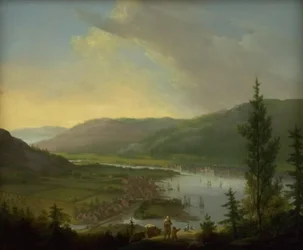 Kilátás Drammen, Norvégia felé